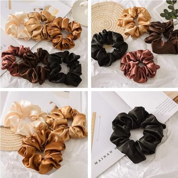 ZOZY 1 Piece Satin Hair Scrunchie – Soft Elastic Hair Tie for Women & Girls, Gentle on Hair, Everyday Accessory, Assorted Colors - Image 5